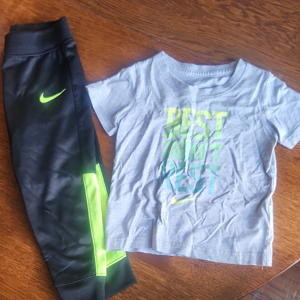 Nike Kids Leggings Black with Neon Accents